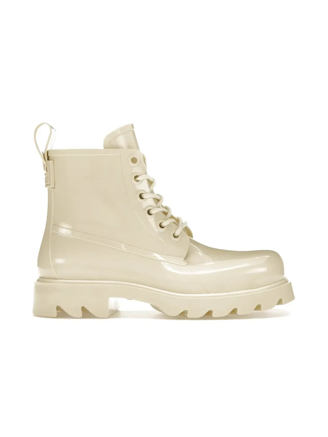 Женские ботинки на шнуровке Bottega Veneta Stride Lace-Up Ankle Boot — изображение 1 из 4, бежевый