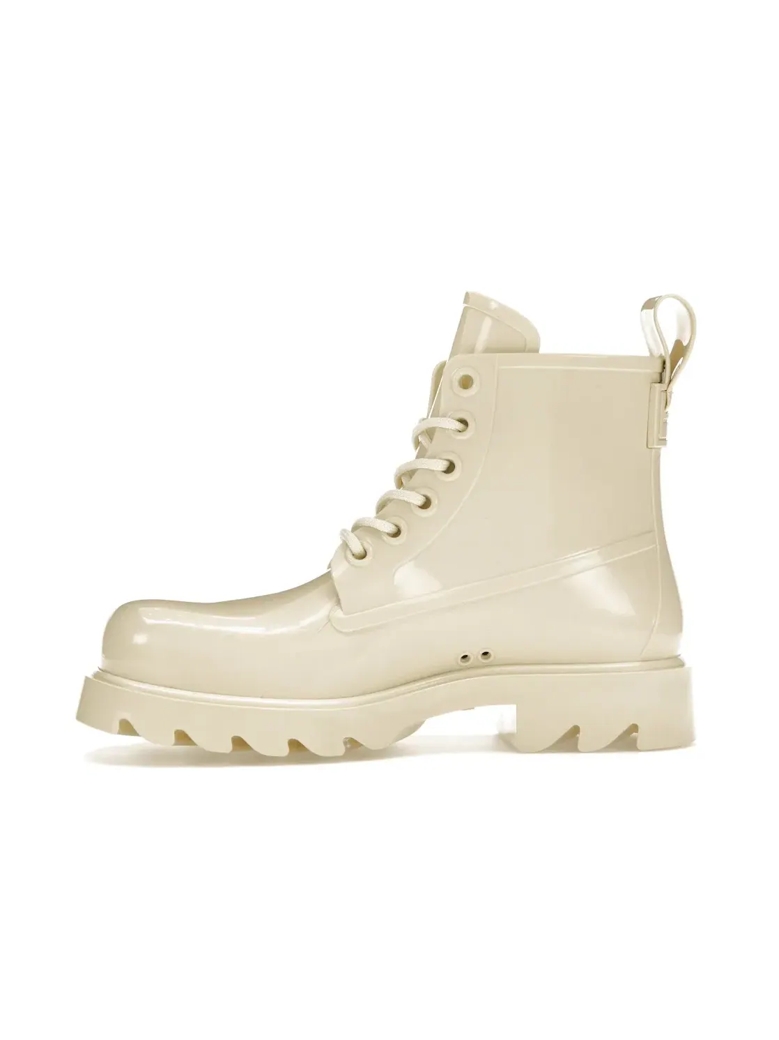 Женские ботинки на шнуровке Bottega Veneta Stride Lace-Up Ankle Boot — изображение 3 из 4, бежевый