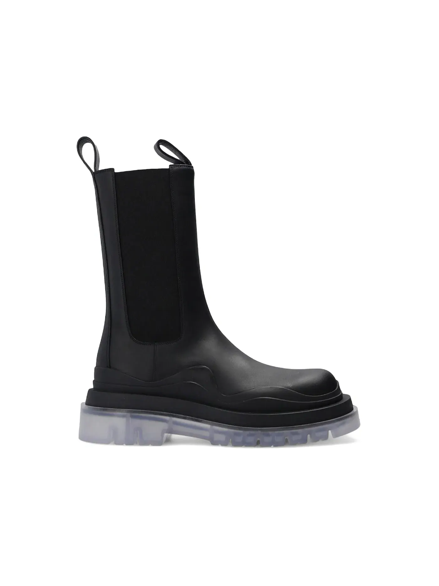 Женские ботинки с прозрачными вставками Bottega Veneta Tire Boot — изображение 1 из 1, черный прозрачный
