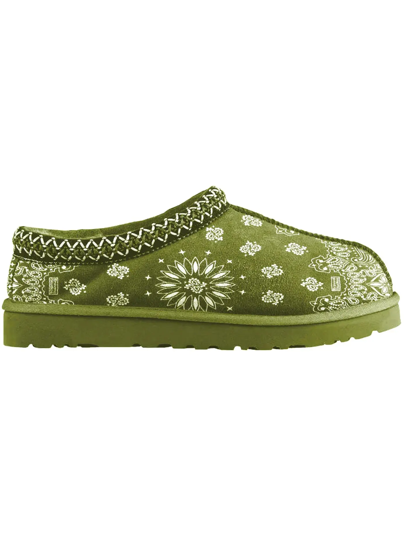 Мужские тапочки с принтом Bravest Studios Paisley Slippers — изображение 1 из 1, оливковый