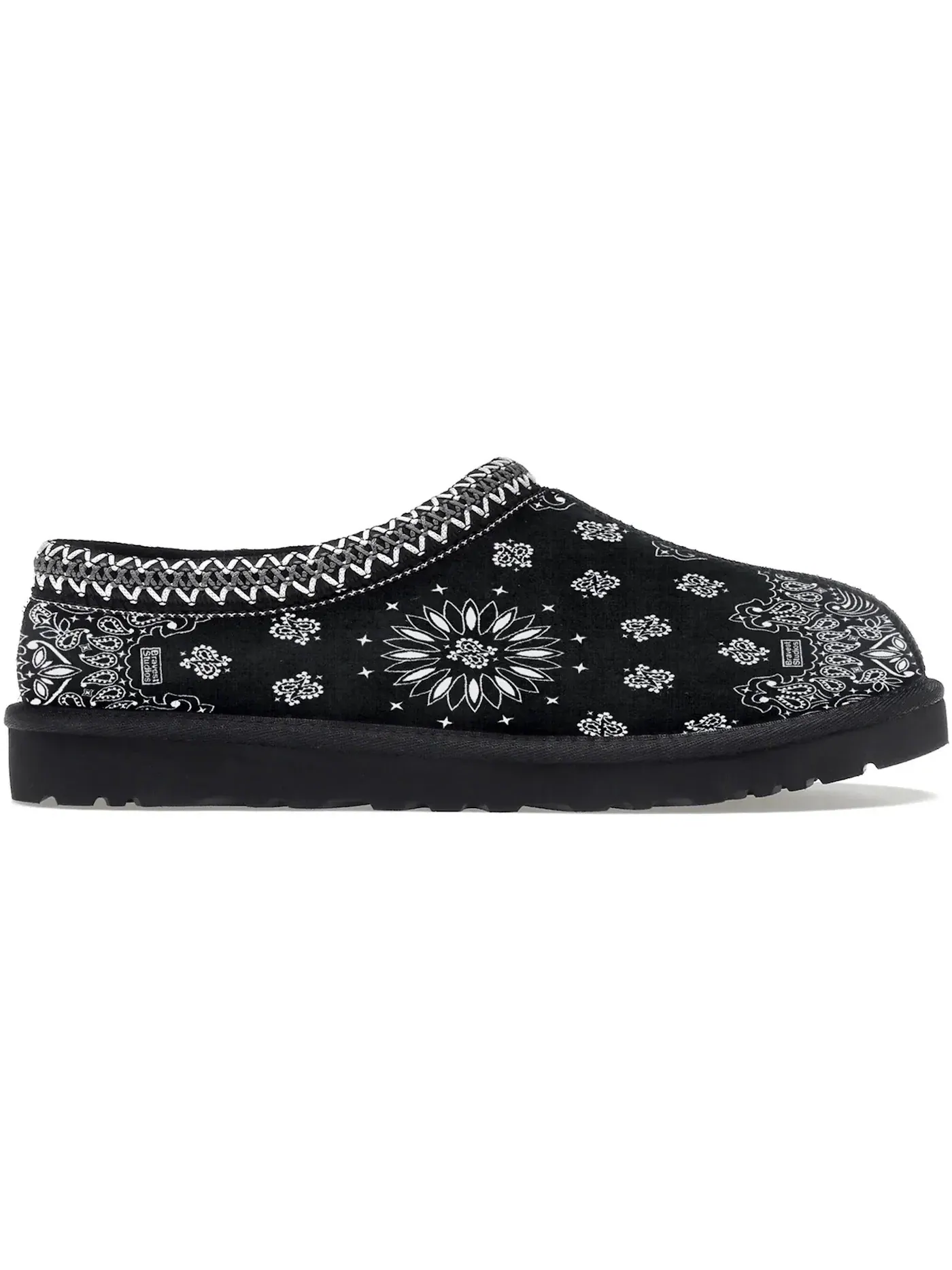 Мужские тапочки с принтом Bravest Studios Paisley Slippers V2 — изображение 1 из 1, черный