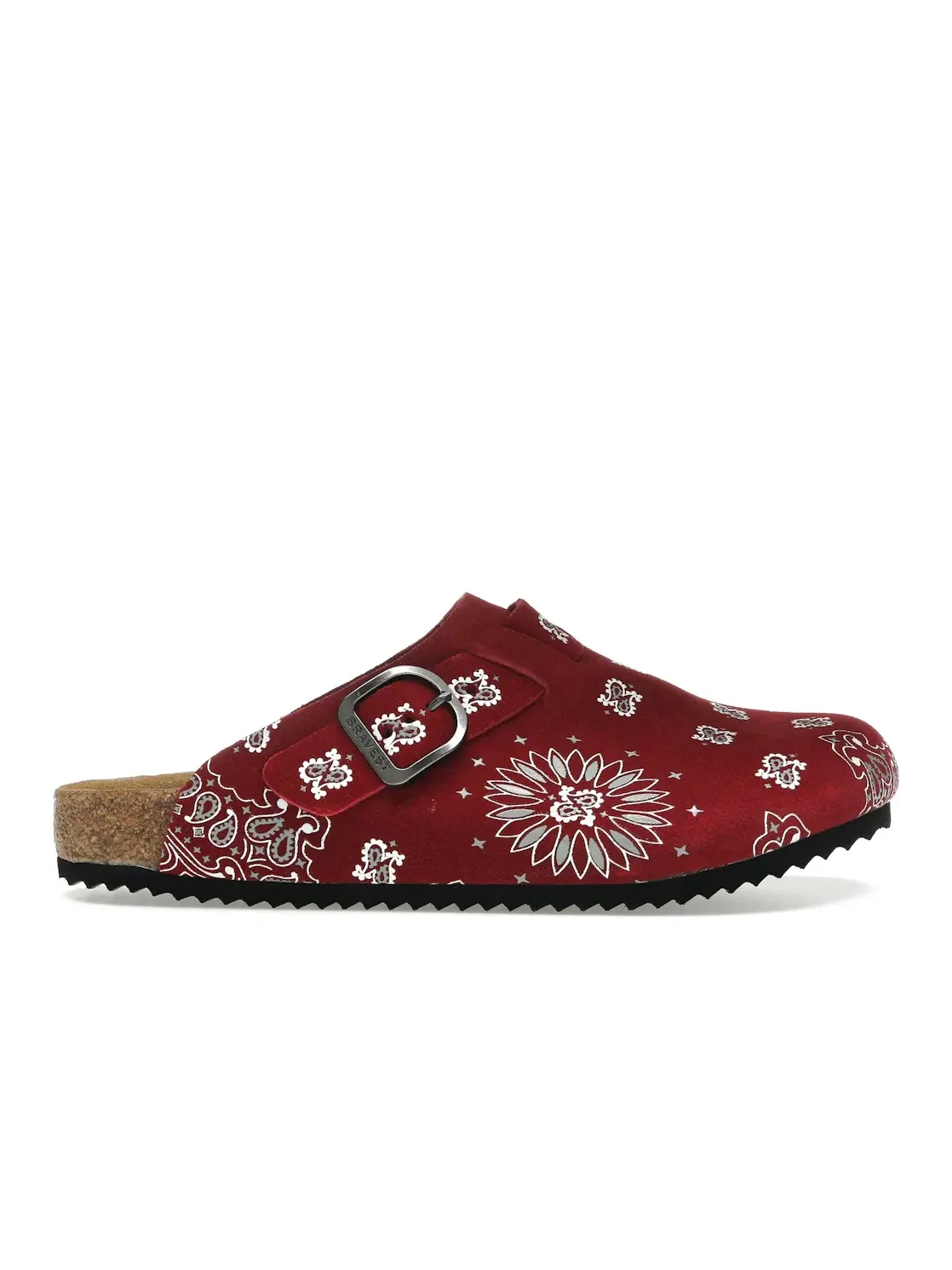 Мужские сабо с принтом Bravest Studios Suede Paisley Clogs — изображение 1 из 4, бордовый