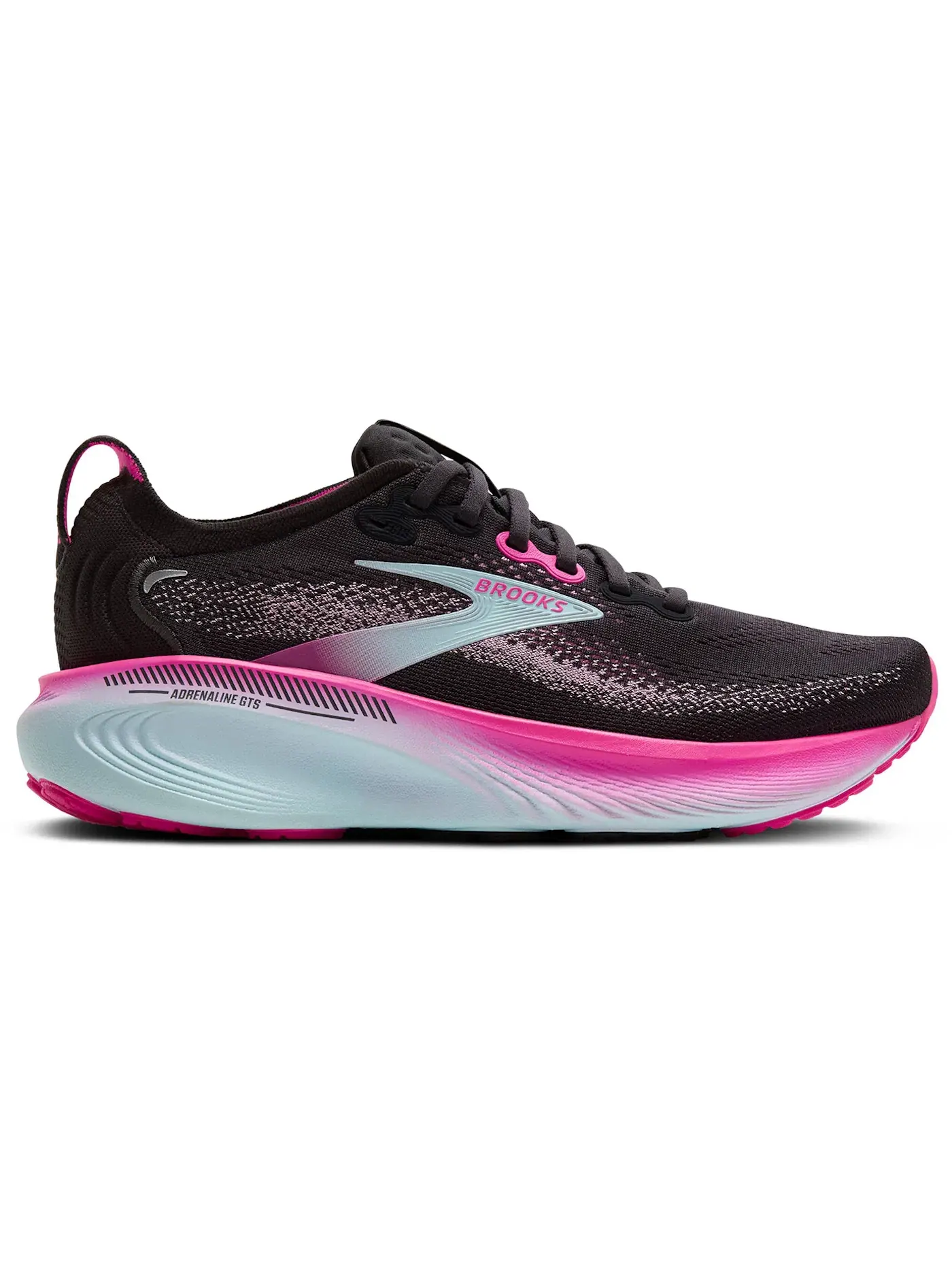 Женские кроссовки для бега с поддержкой Brooks Adrenaline GTS 25 — изображение 1 из 1, черный/розовый/голубой