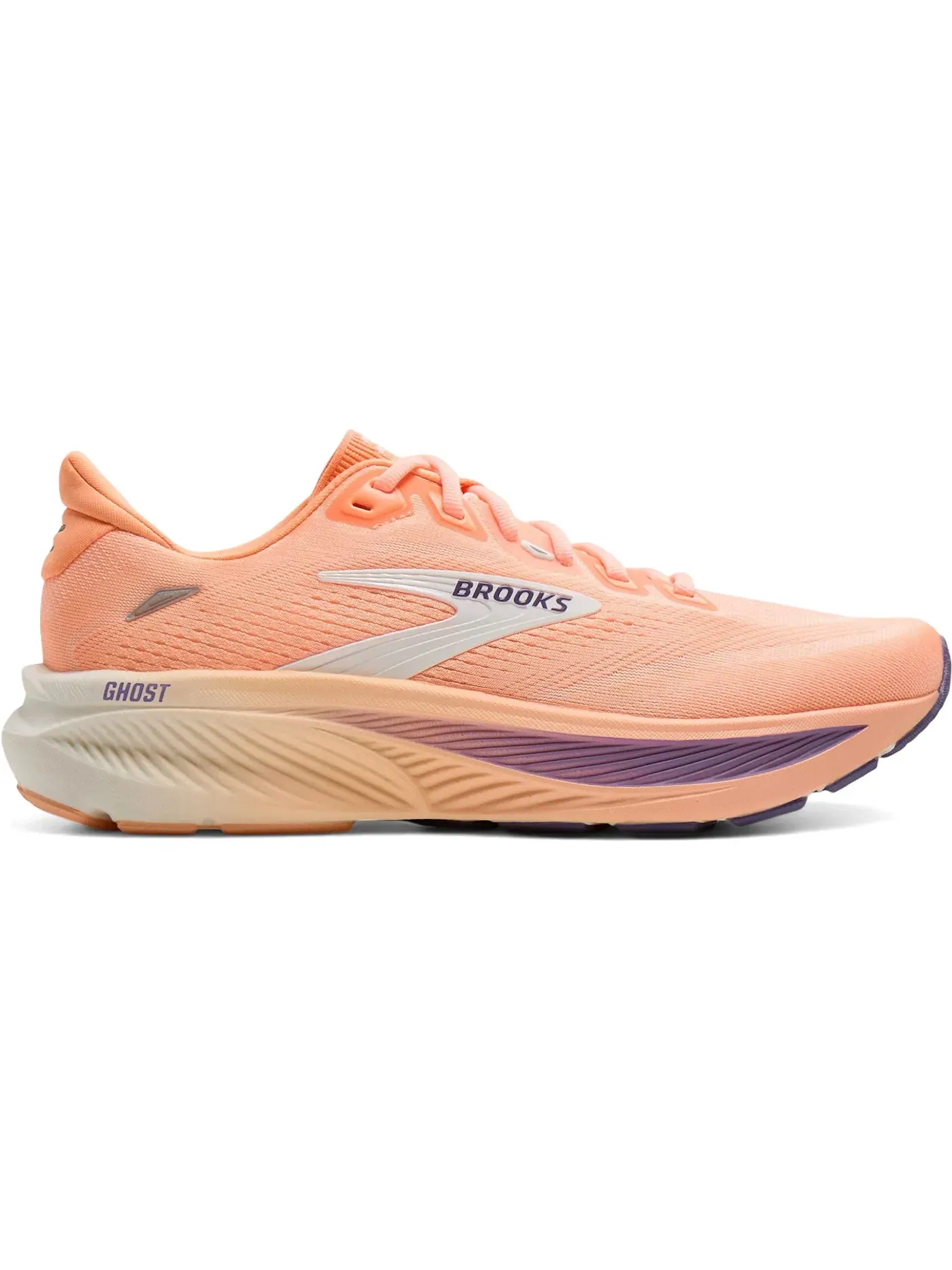 Женские кроссовки для бега Brooks Ghost 18, Peach/Grape/Coconut — изображение 1 из 1