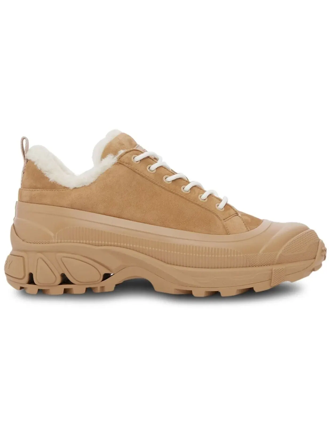 Женские кроссовки на шнуровке Burberry Arthur Shearling-lined Sneakers Burberry