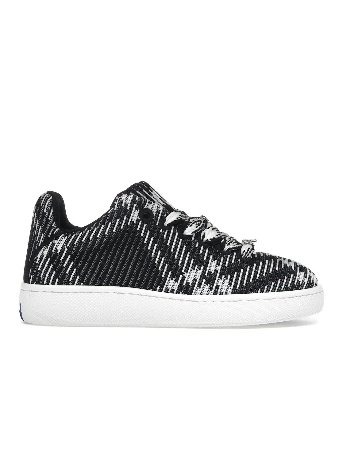 Мужские кроссовки с принтом Burberry Check Knit Box Sneaker Burberry — изображение 1 из 4, черный/белый