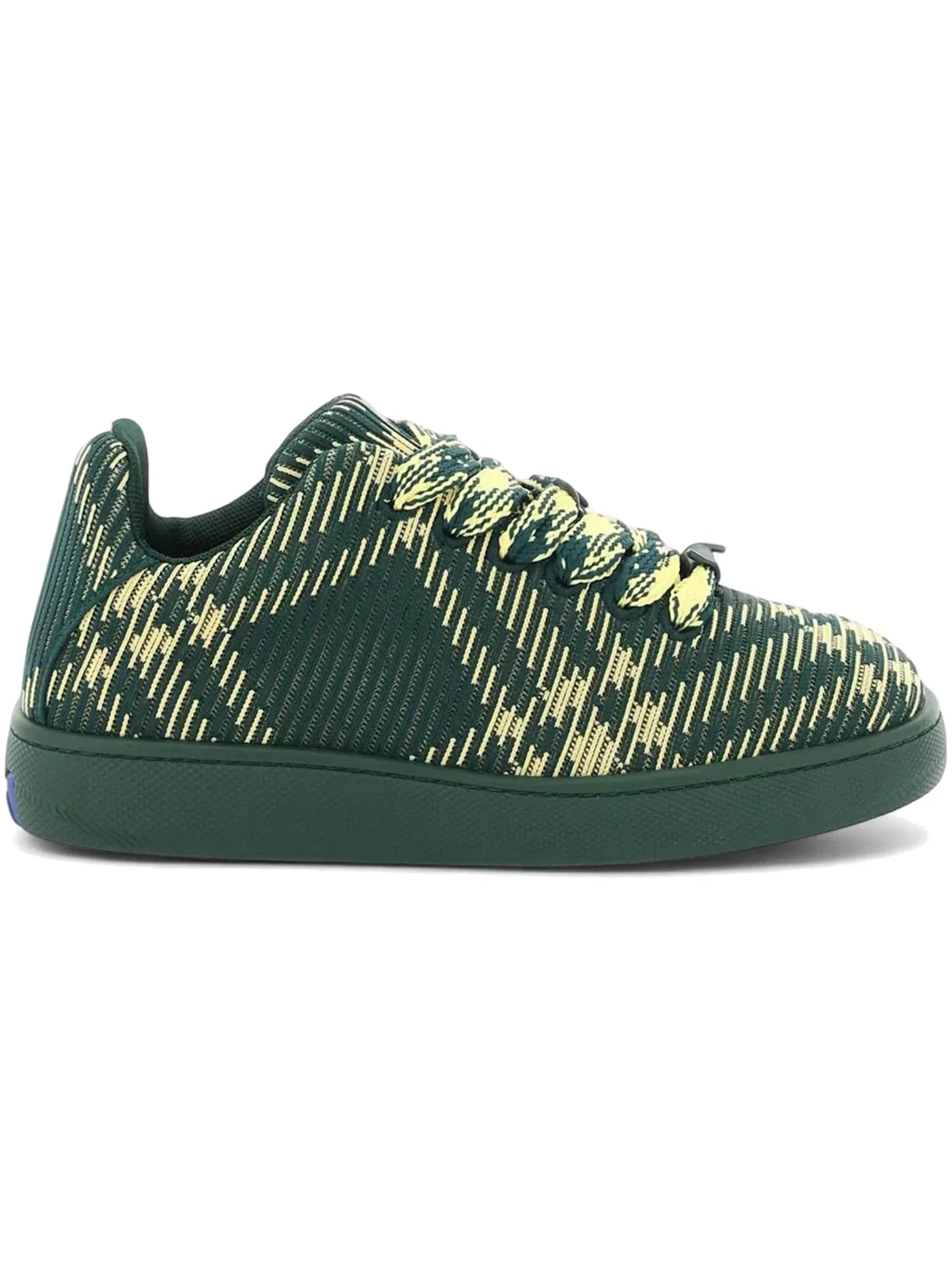 Мужские кроссовки с принтом Burberry Check Knit Box Sneaker Burberry — изображение 1 из 1, зеленый