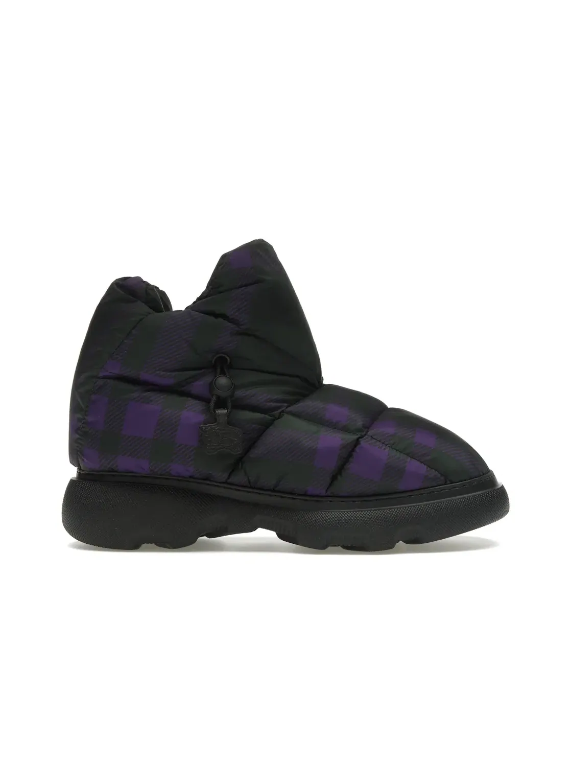 Женские ботинки с принтом Burberry Check Pillow Boot Burberry — изображение 1 из 4, черный фиолетовый
