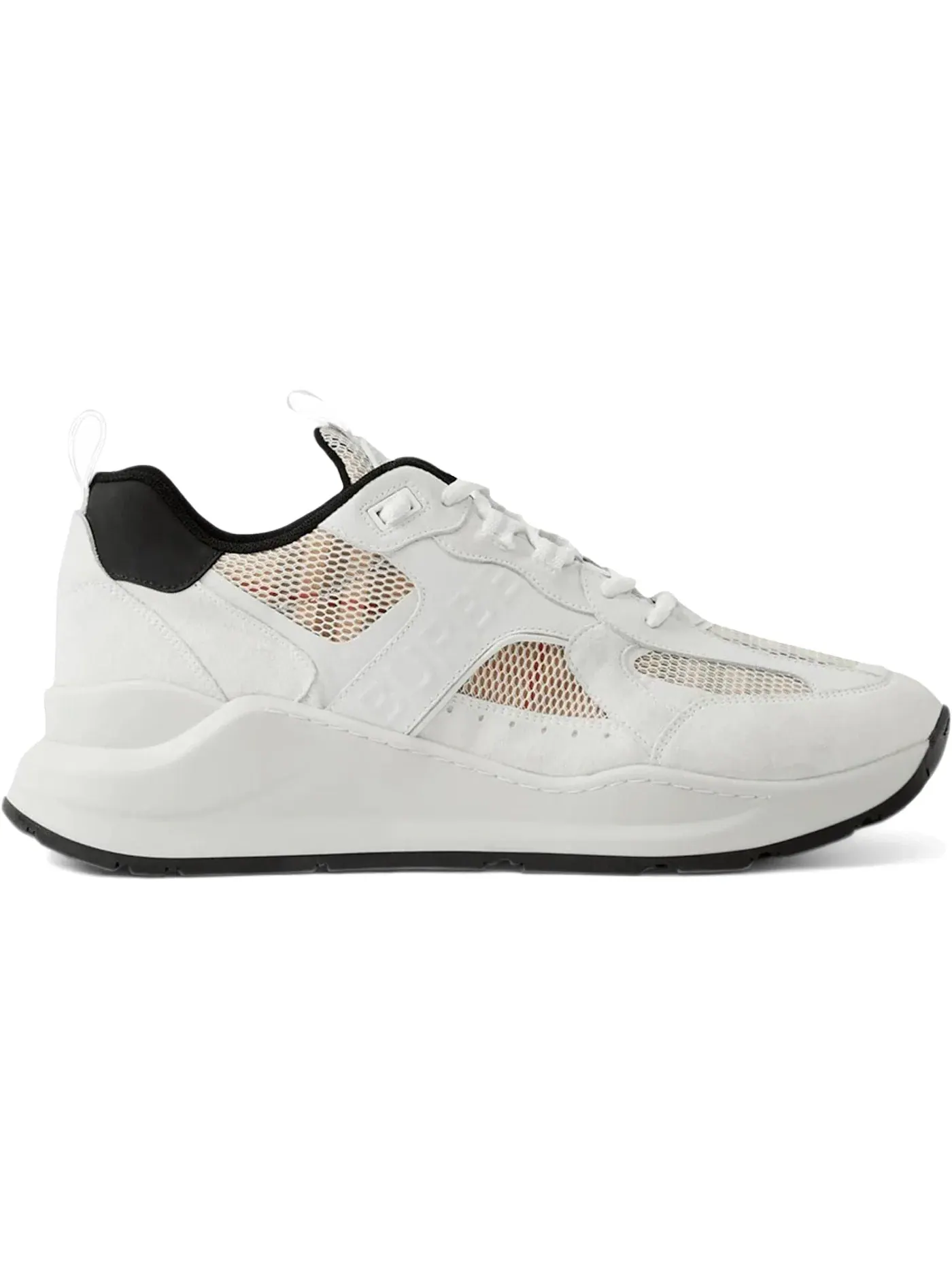 Мужские кеды из текстиля Burberry Check Sneakers Burberry — изображение 1 из 1, бежевый/белый