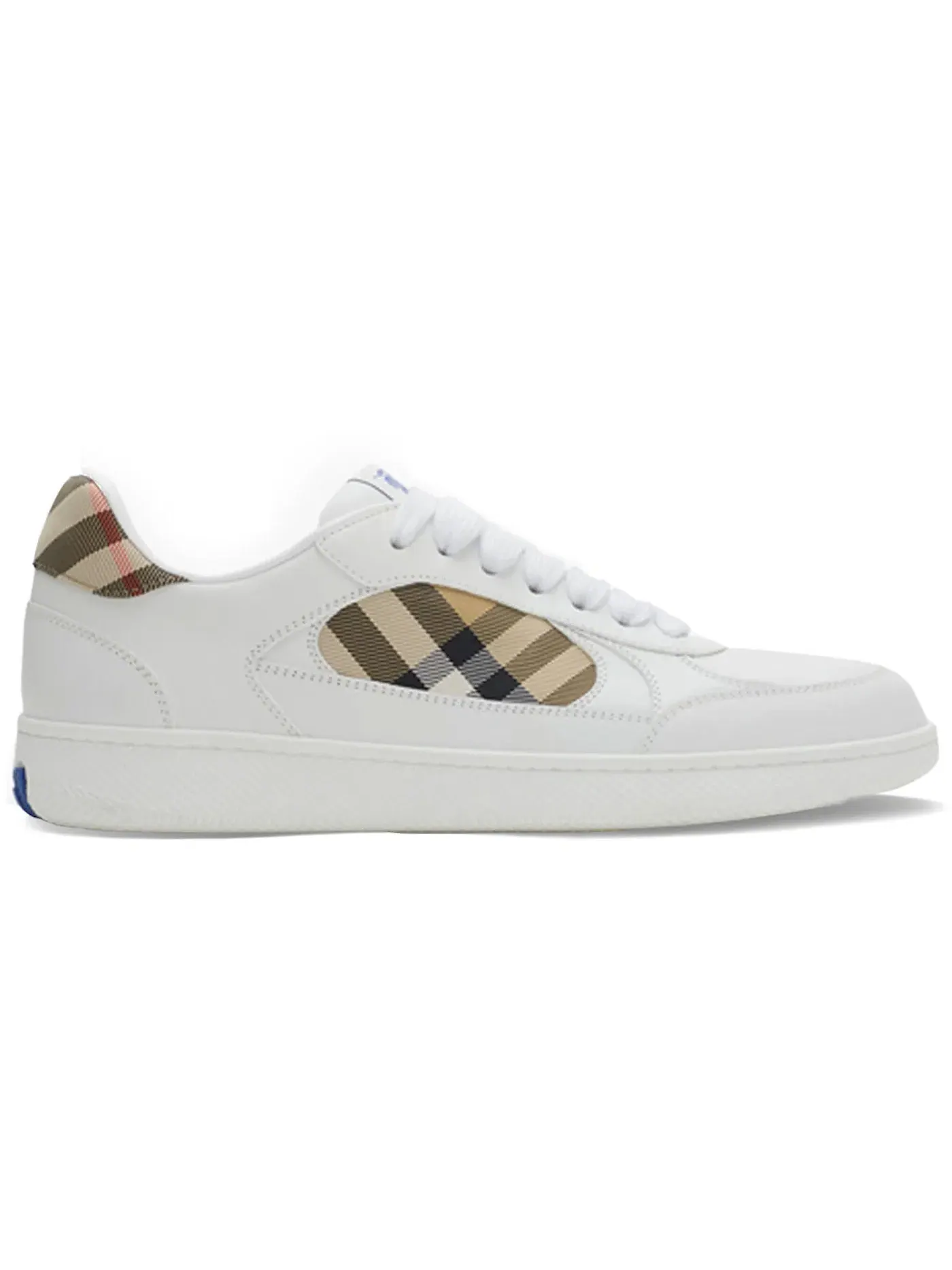 Мужские кроссовки с принтом Burberry Check Terrace Sneakers Burberry — изображение 1 из 1, белый бежевый
