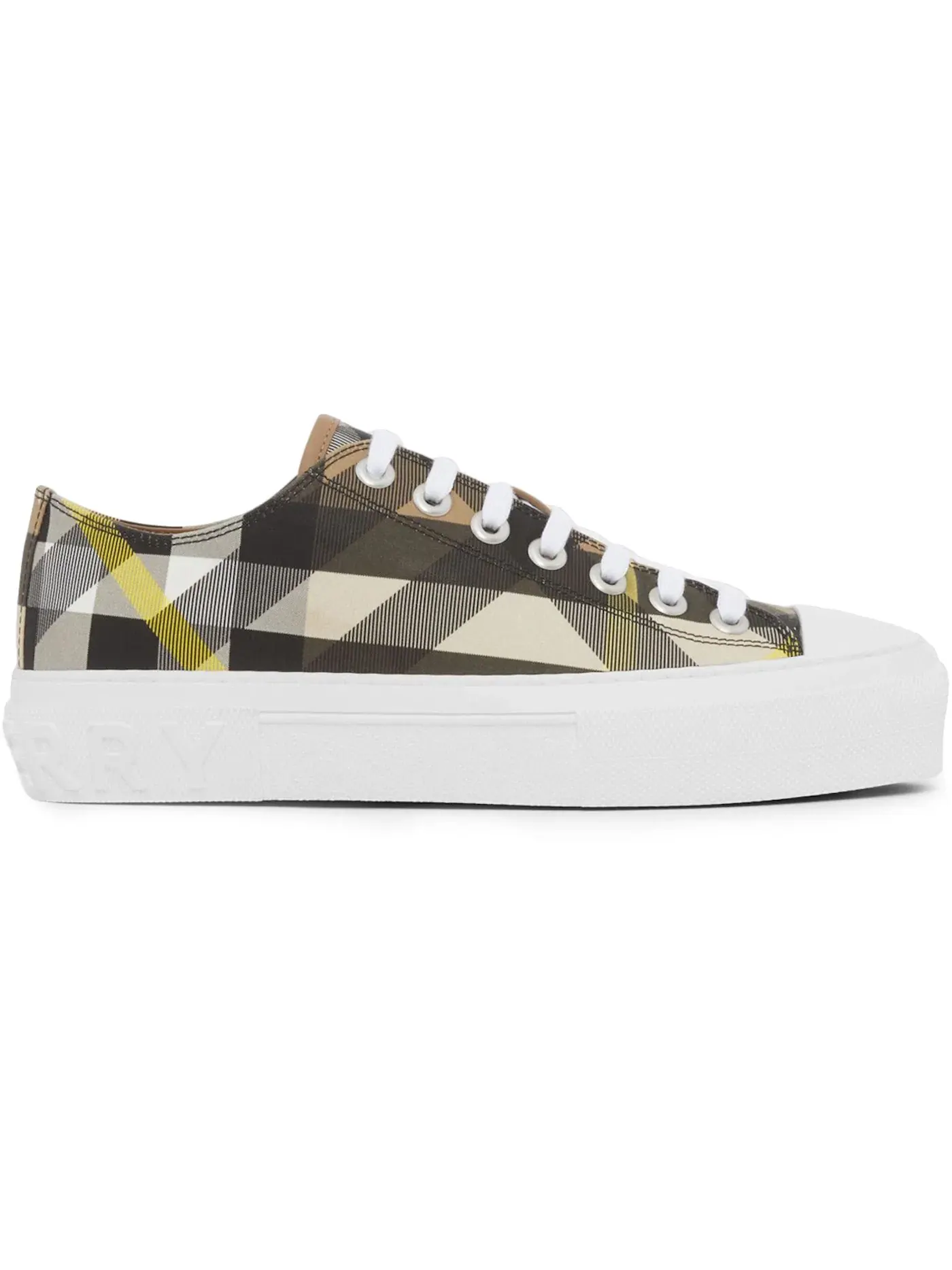 Женские кеды с принтом Burberry Exaggerated Check Cotton Sneakers Burberry