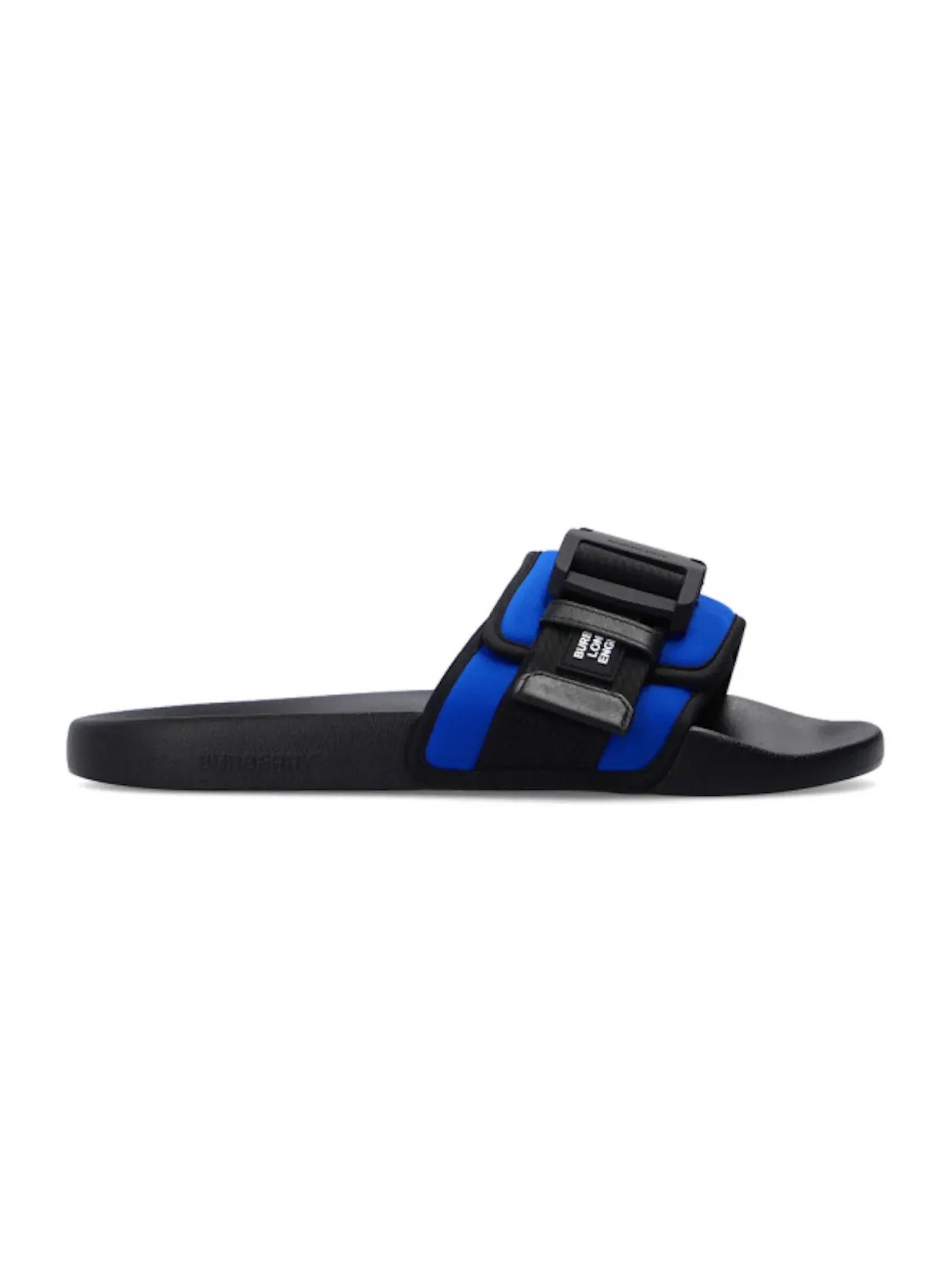 Мужские шлепанцы Burberry Fastener Slides — изображение 1 из 1, черный/синий