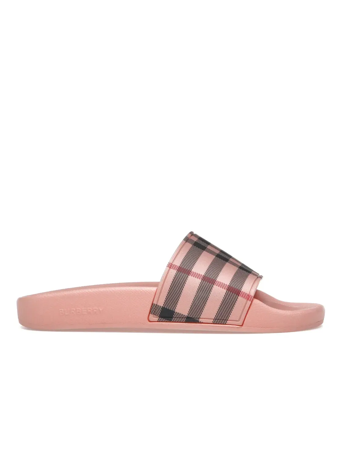 Женские шлепанцы с принтом Burberry Furley Slides Burberry — изображение 1 из 4, розовый