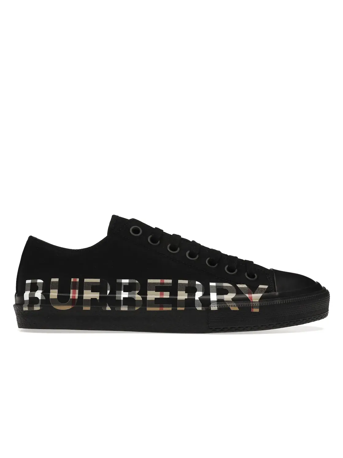 Мужские кроссовки с принтом Burberry Gabardine Burberry — изображение 1 из 4, бежевый/черный/красный