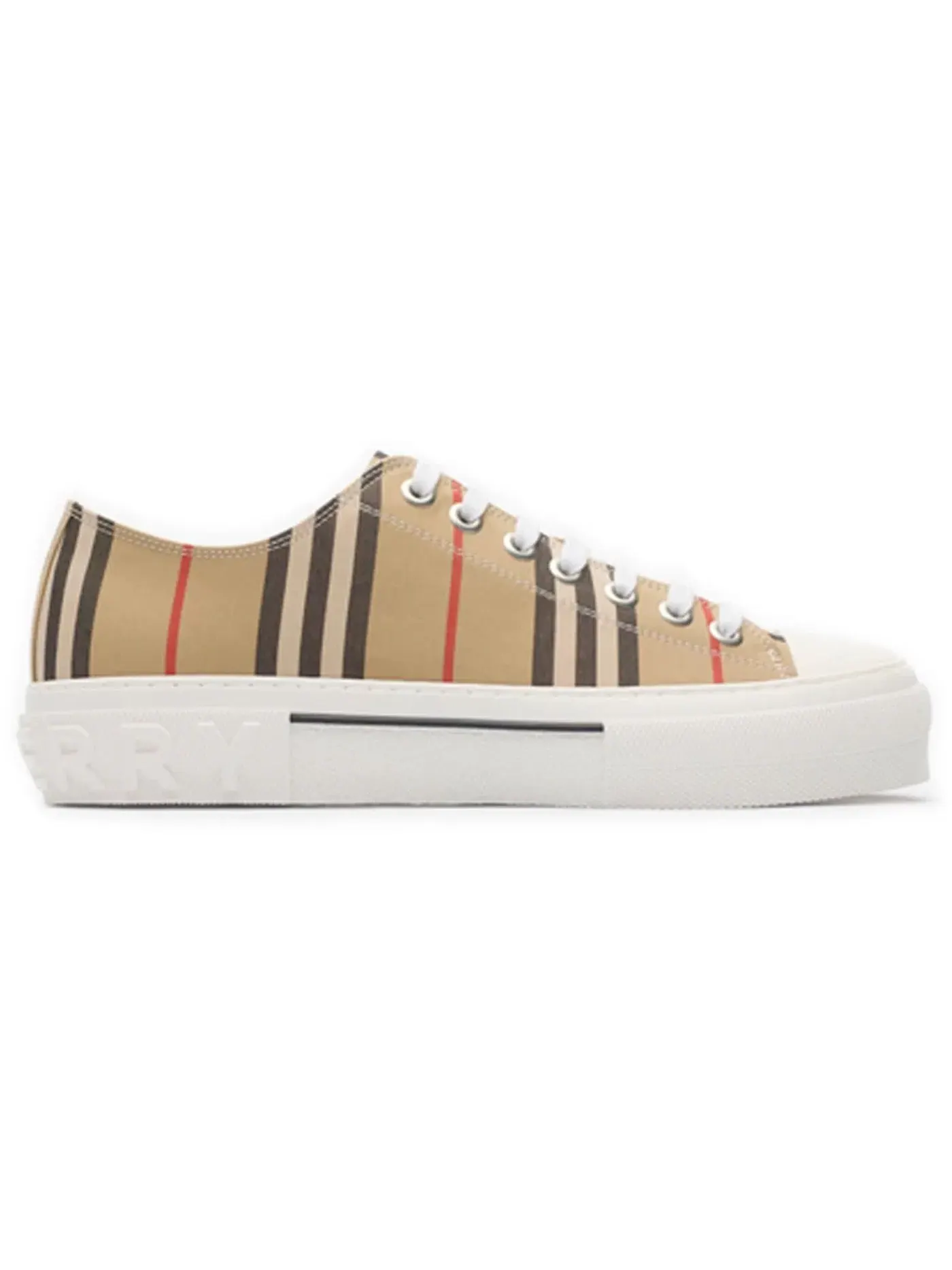 Мужские кеды с принтом Burberry Jack Low Top Icon Stripe Burberry — изображение 1 из 1, бежевый
