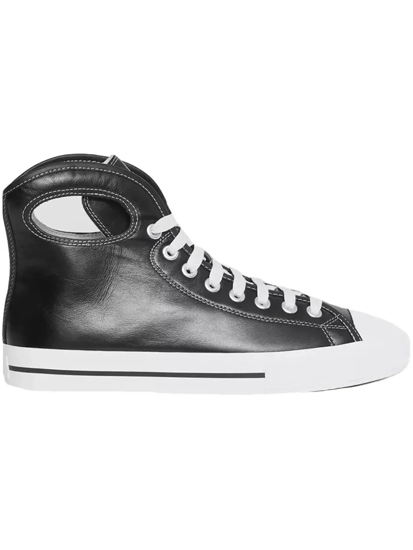 Мужские кроссовки высокие кожаные Burberry Larkhall High-Top Sneakers — изображение 1 из 1, черный/белый
