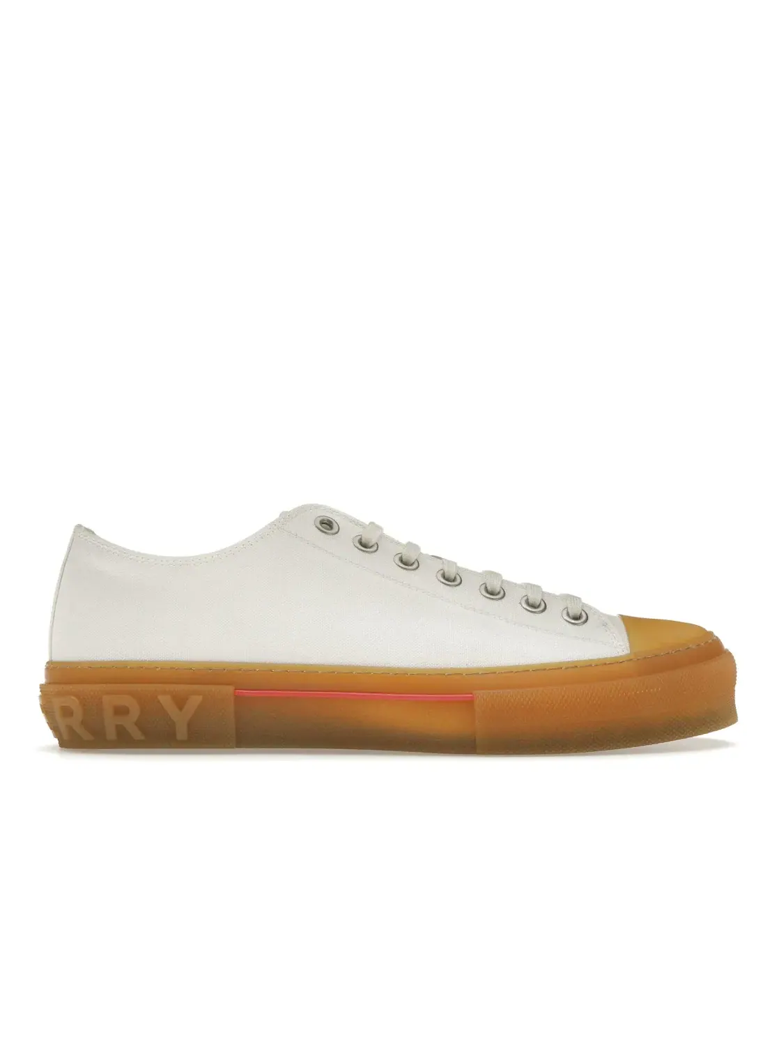 Мужские кеды с логотипом Burberry Logo Detail Cotton Trainer Burberry — изображение 1 из 4, белый