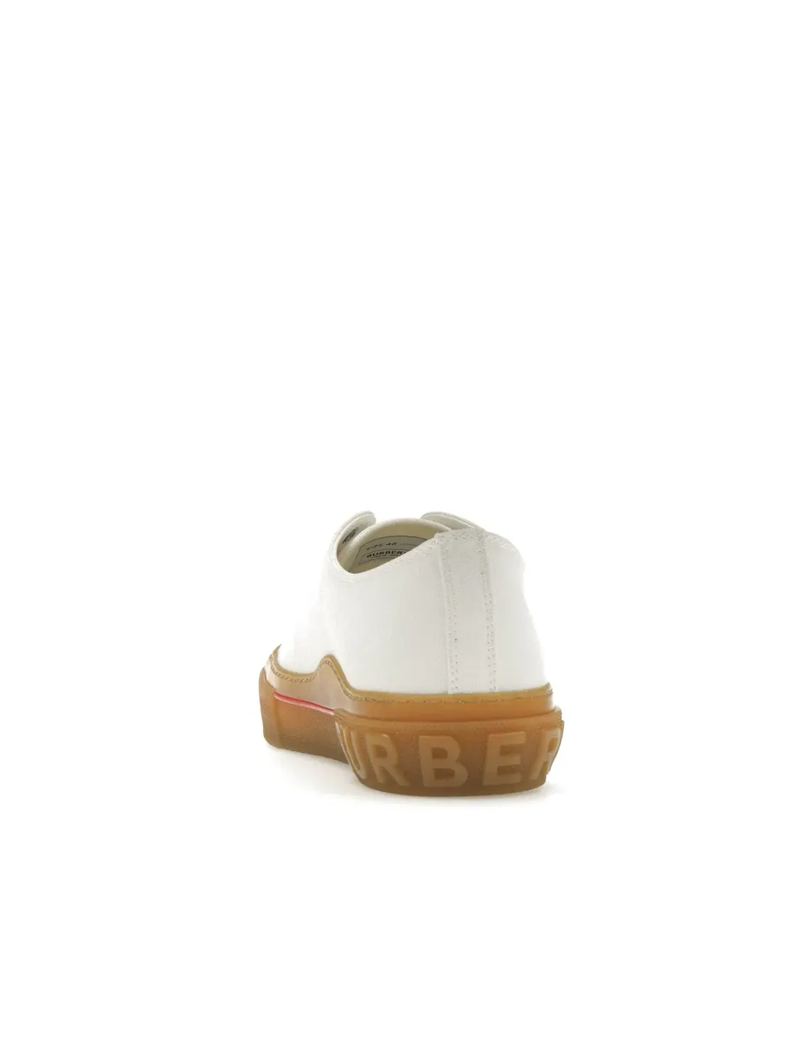 Мужские кеды с логотипом Burberry Logo Detail Cotton Trainer Burberry — изображение 4 из 4, белый