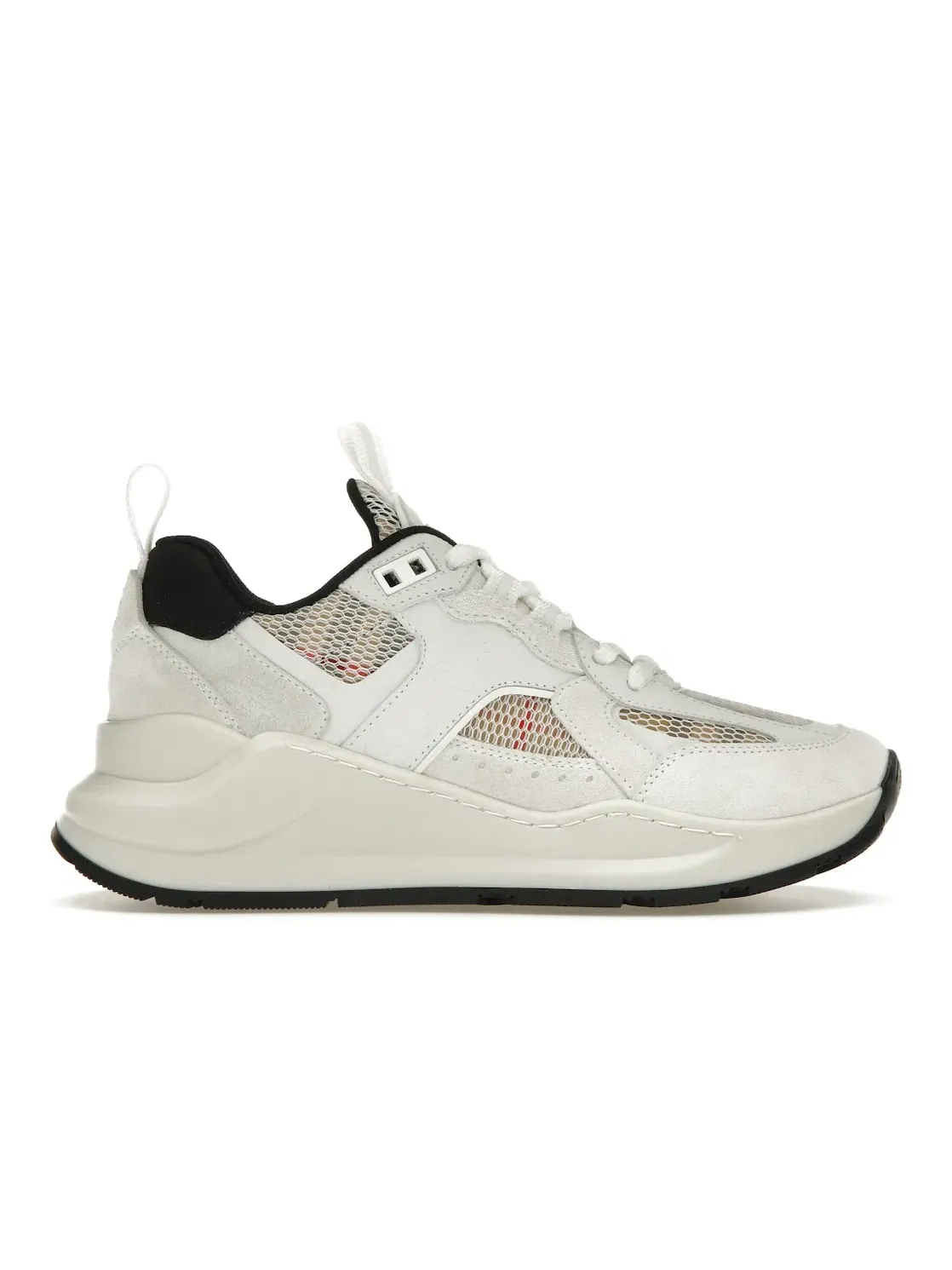 Женские кроссовки с принтом Burberry Logo Print Leather, Suede and Check Mesh Sneakers Burberry