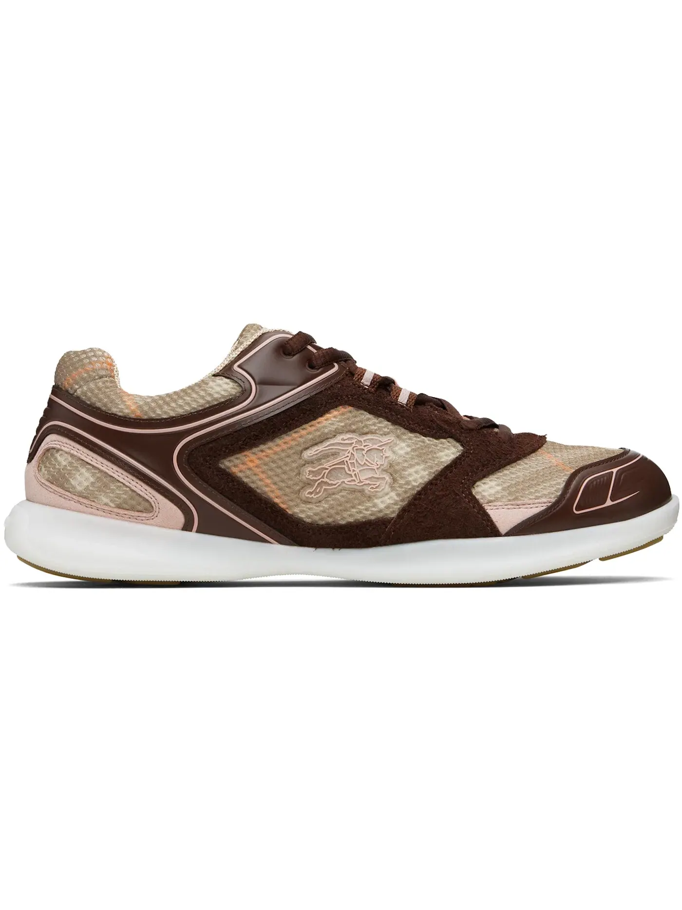 Мужские кроссовки с принтом Burberry Matrix Sports Sneakers Burberry — изображение 1 из 1, бежевый бордовый