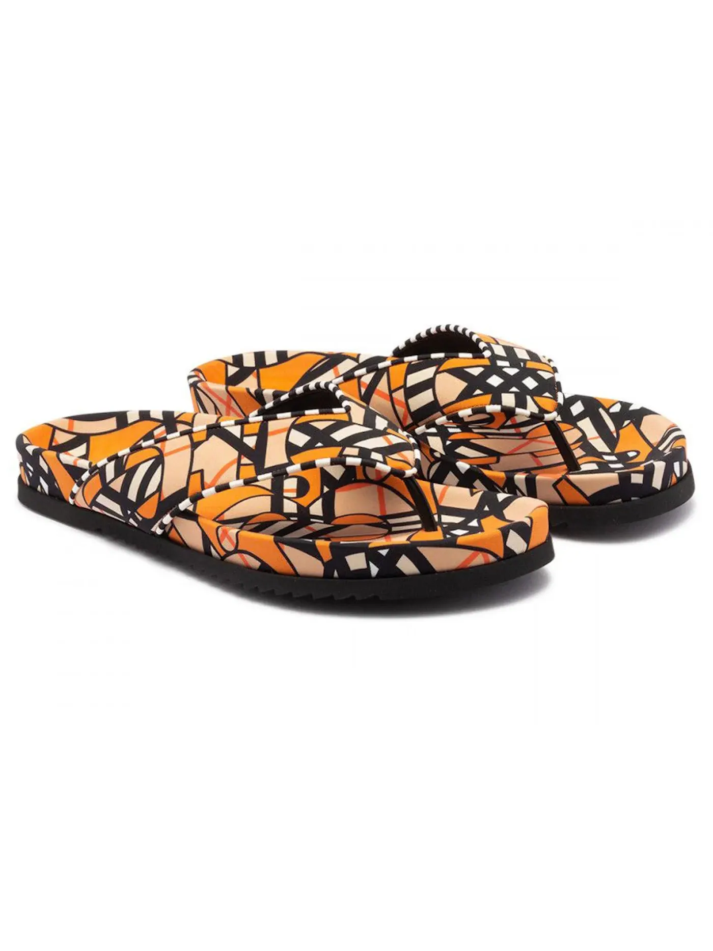 Мужские сандалии с принтом Burberry Monogram Print Sandal Burberry — изображение 2 из 2, оранжевый белый