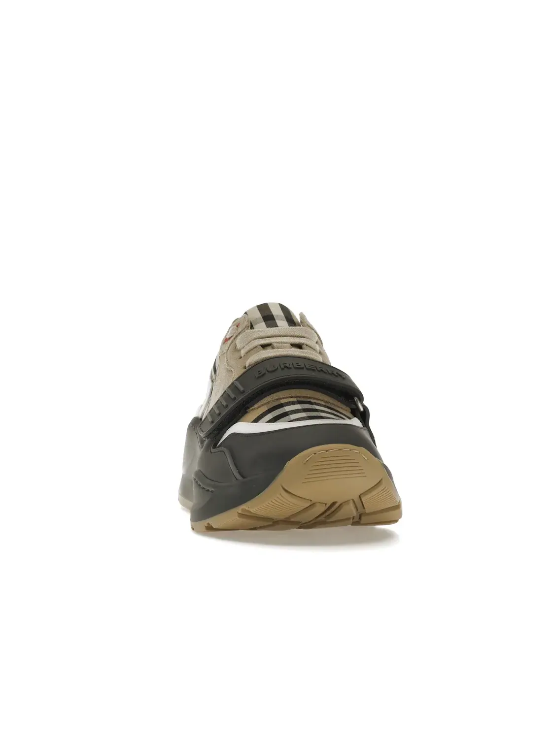 Мужские кроссовки из замши и кожи с принтом Burberry Ramsey Vintage Check Suede Leather Sneakers Burberry, серый бежевый