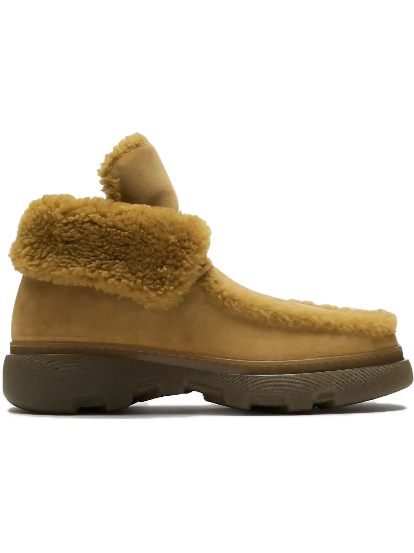 Мужские ботинки на платформе Burberry Shearling Embellished Suede Creeper Boot