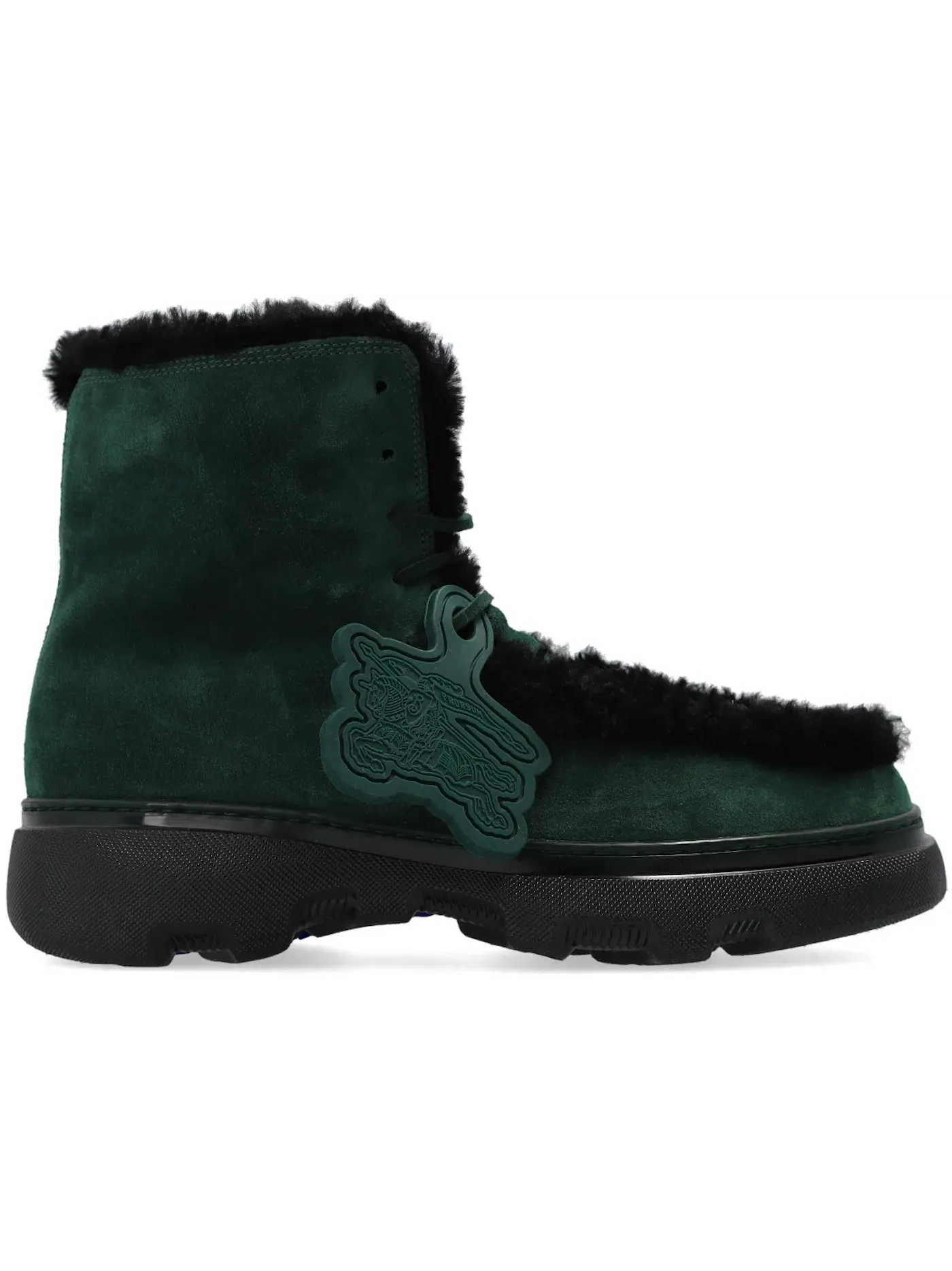Мужские ботинки на платформе с отделкой Burberry Shearling Embellished Suede Creeper Boot Burberry