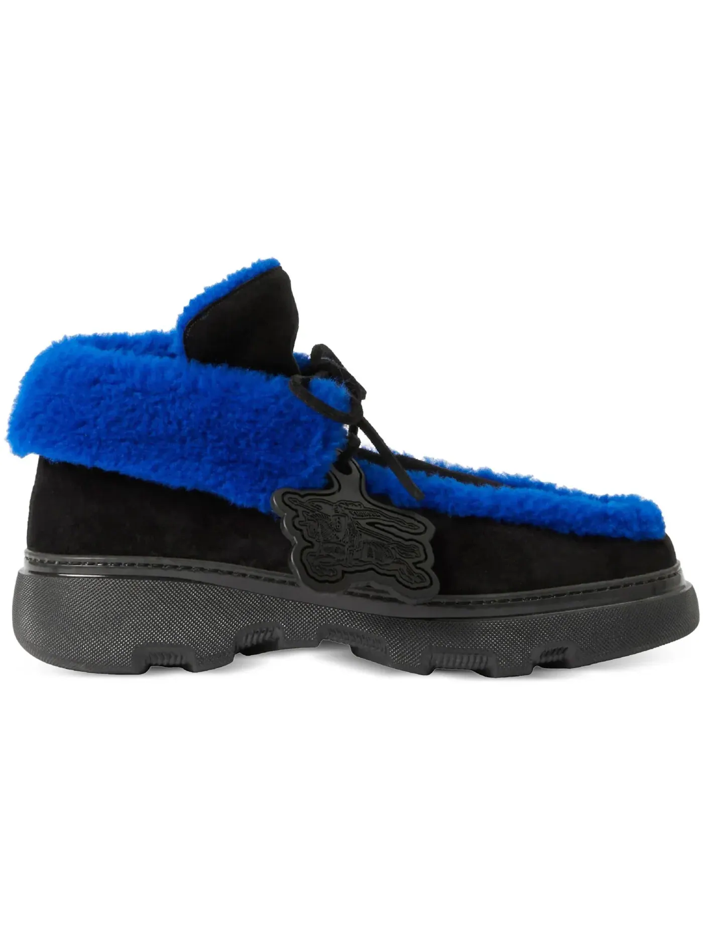 Мужские ботинки на платформе из замши с отделкой Burberry Shearling Embellished Suede Creeper Boot Burberry
