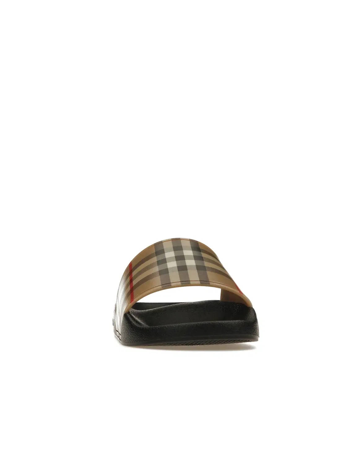 Женские шлепанцы с принтом Burberry Check Print Slides Burberry — изображение 2 из 4, бежевый/черный