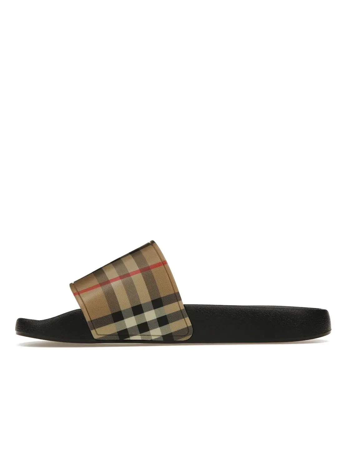 Женские шлепанцы с принтом Burberry Check Print Slides Burberry — изображение 3 из 4, бежевый/черный