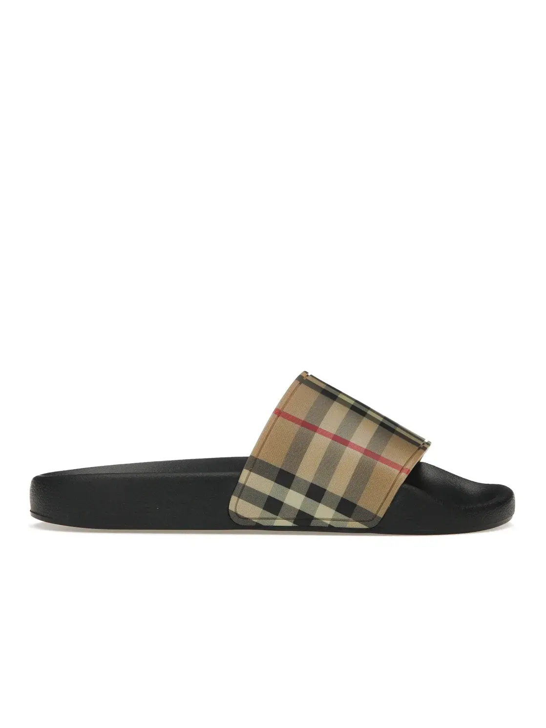 Женские шлепанцы с принтом Burberry Slides Burberry — изображение 1 из 4, черный/бежевый