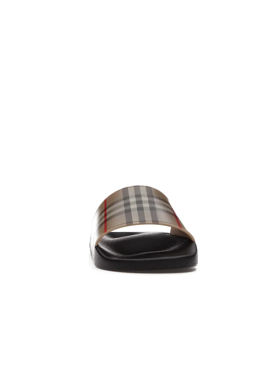 Мужские шлепанцы с принтом Burberry Furley Check Slides Burberry — изображение 2 из 4, бежевый/черный/красный