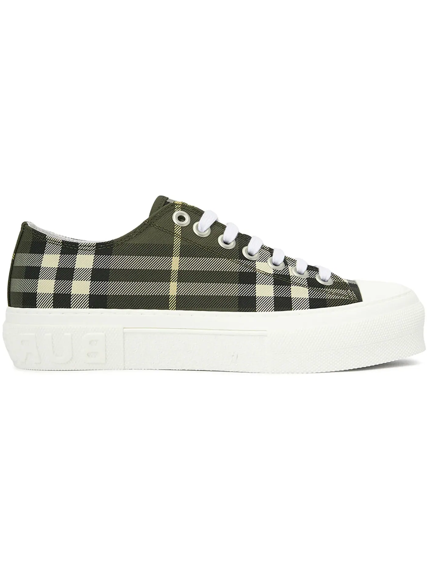 Мужские кроссовки с принтом Burberry Training Jack Check Sneaker Burberry — изображение 1 из 1, зеленый