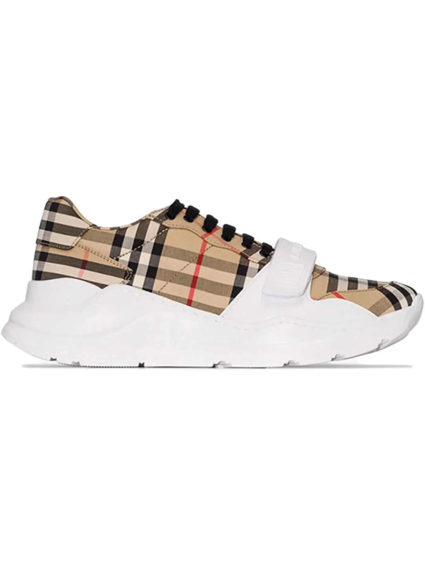 Мужские кроссовки с принтом Burberry Vintage Check Cotton Burberry — изображение 1 из 1, бежевый/черный/белый