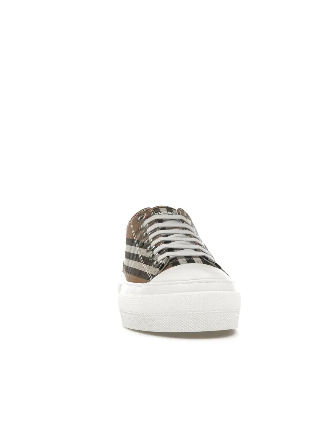 Мужские кеды с принтом Burberry Vintage Check Cotton Sneakers Burberry — изображение 2 из 4, коричневый