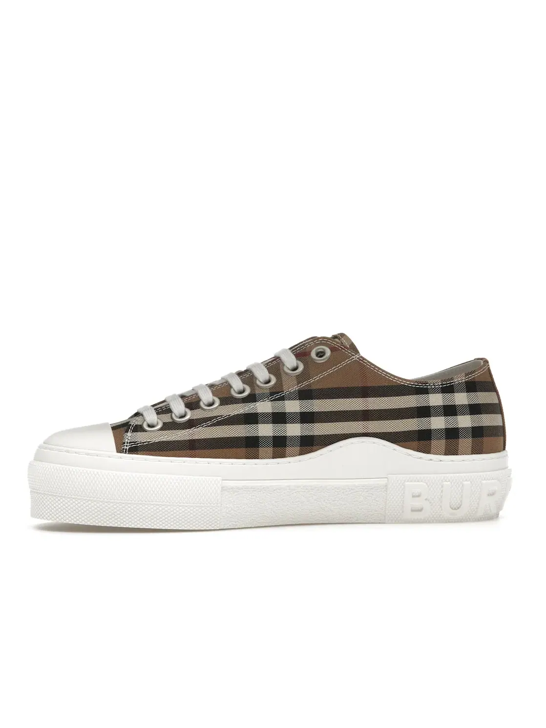 Мужские кеды с принтом Burberry Vintage Check Cotton Sneakers Burberry — изображение 3 из 4, коричневый