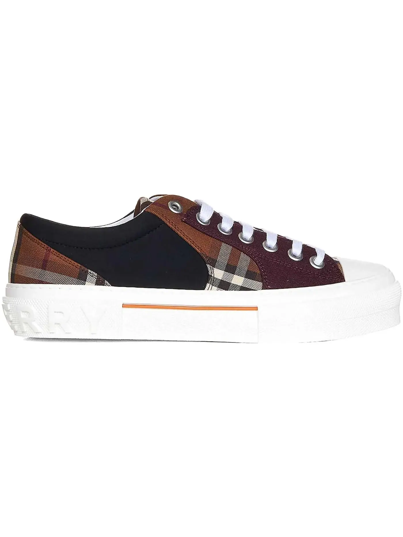 Мужские кеды с принтом Burberry Vintage Check Kai Low Top Sneaker Burberry — изображение 1 из 1, темный коричневый
