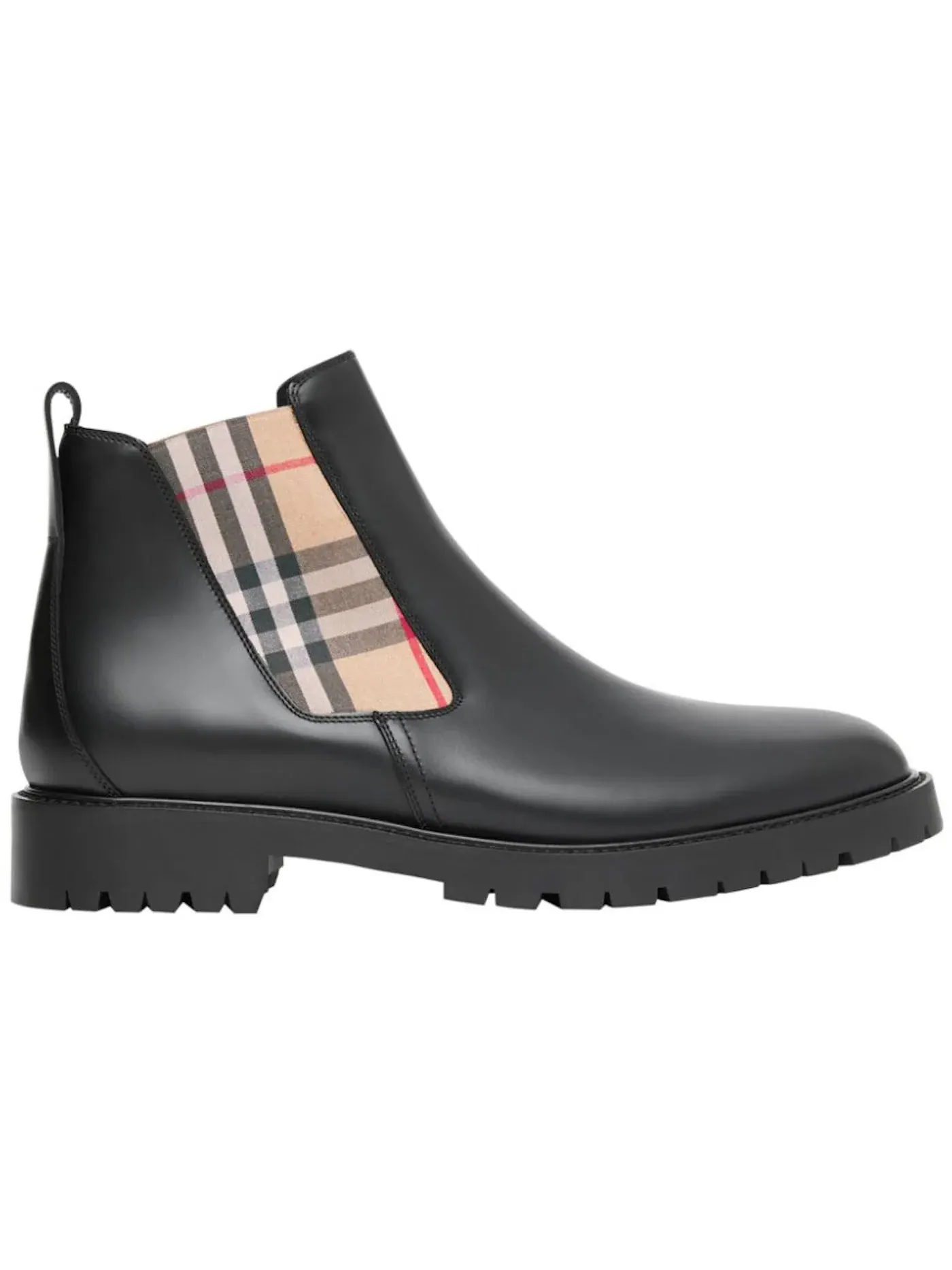 Женские ботинки челси с принтом Burberry Vintage Check Leather Chelsea Boot Burberry — изображение 1 из 1, черный/бежевый