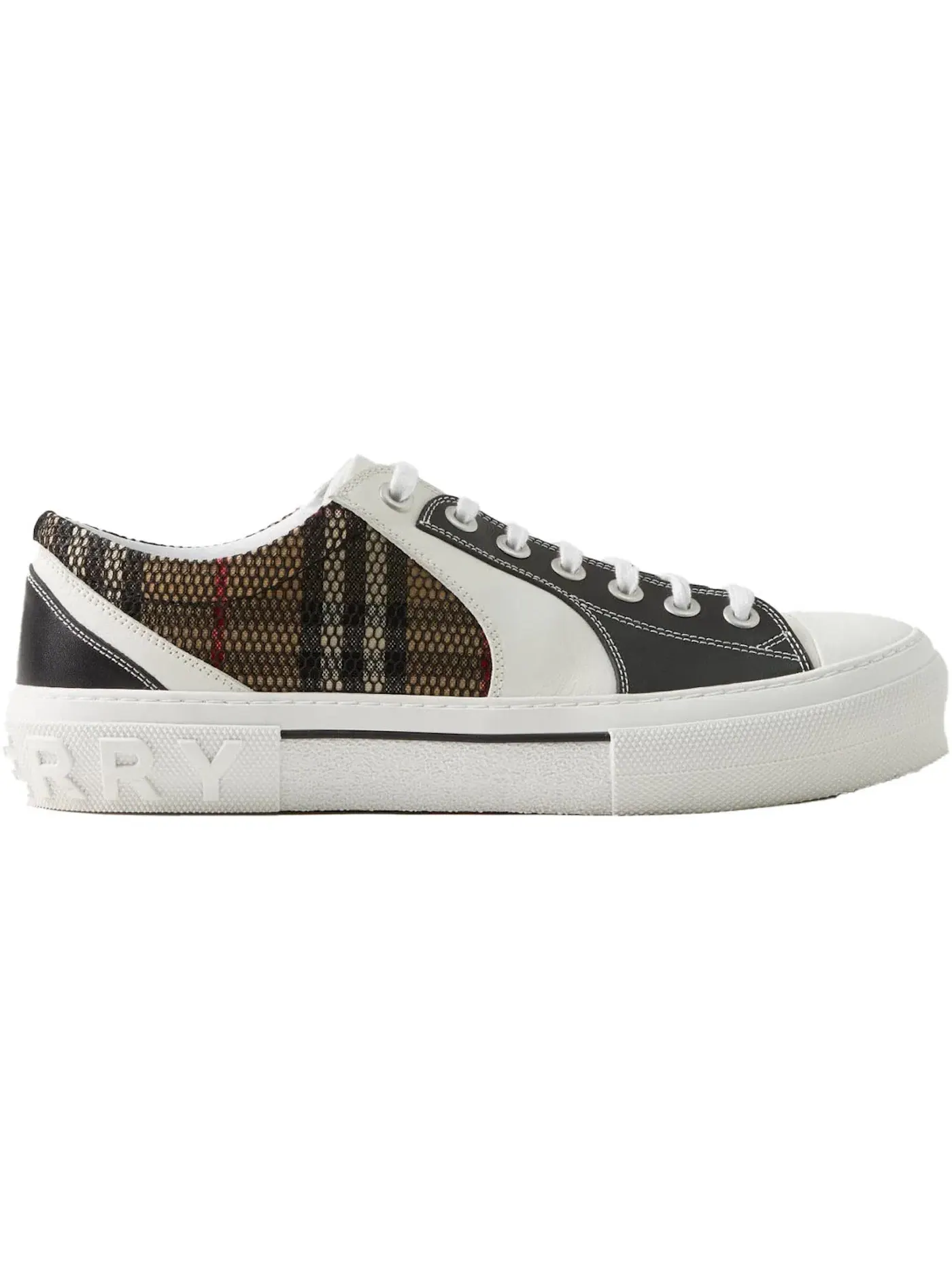 Мужские кроссовки с принтом Burberry Vintage Cotton Check Burberry — изображение 1 из 1, черный/белый