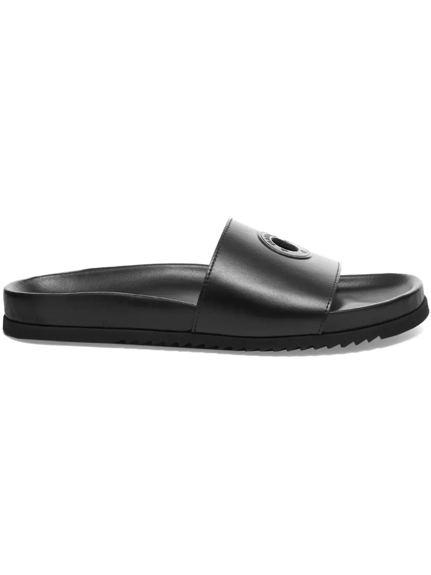 Мужские сандалии-слайды из кожи Burberry x Pop Trading Company Melroy Leather Slide — изображение 1 из 2, черный