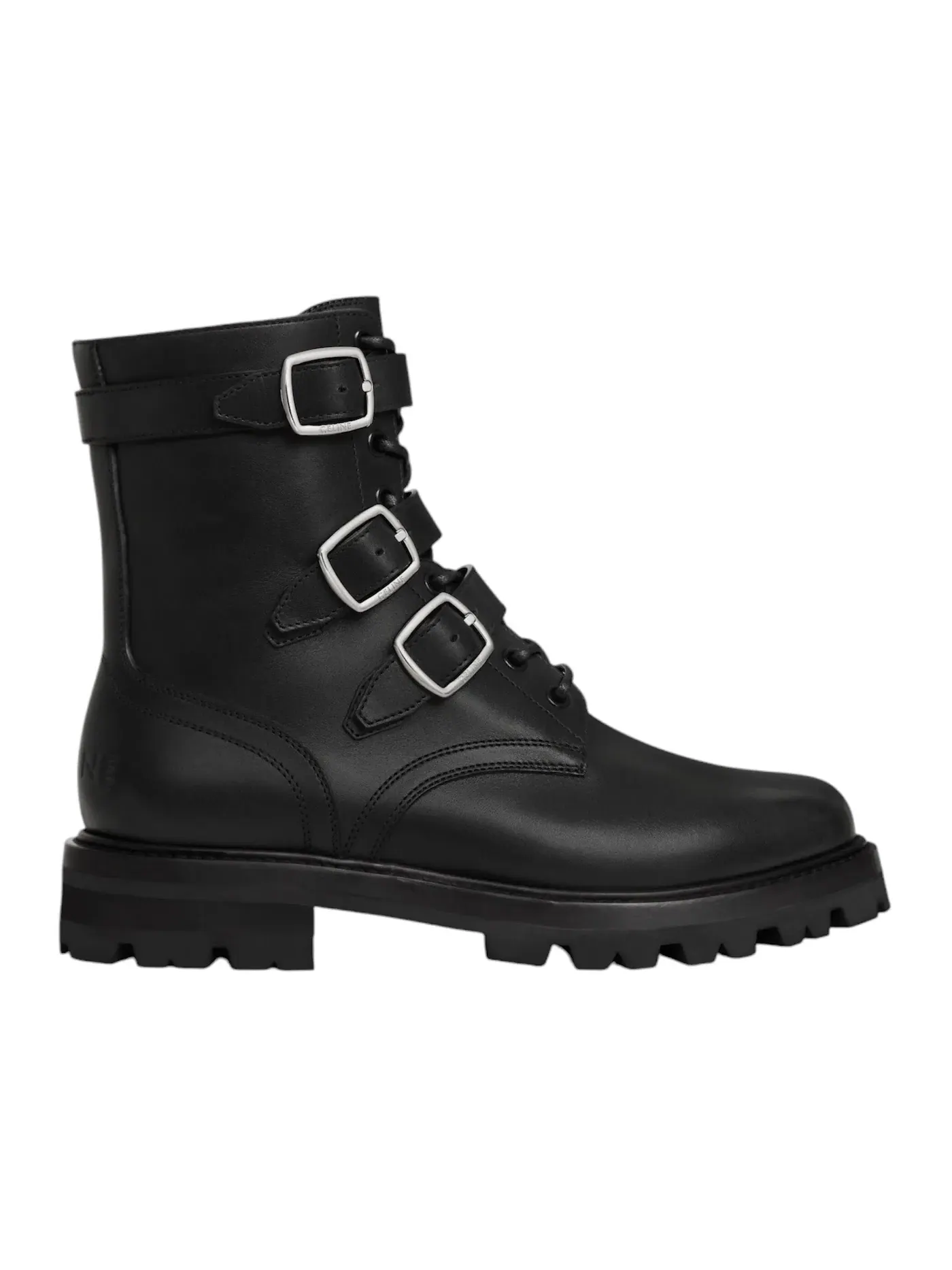 Мужской ботинок с молнией и пряжкой Celine Maggie Buckle Zipped Boot in Shiny Bull — изображение 1 из 1, черный