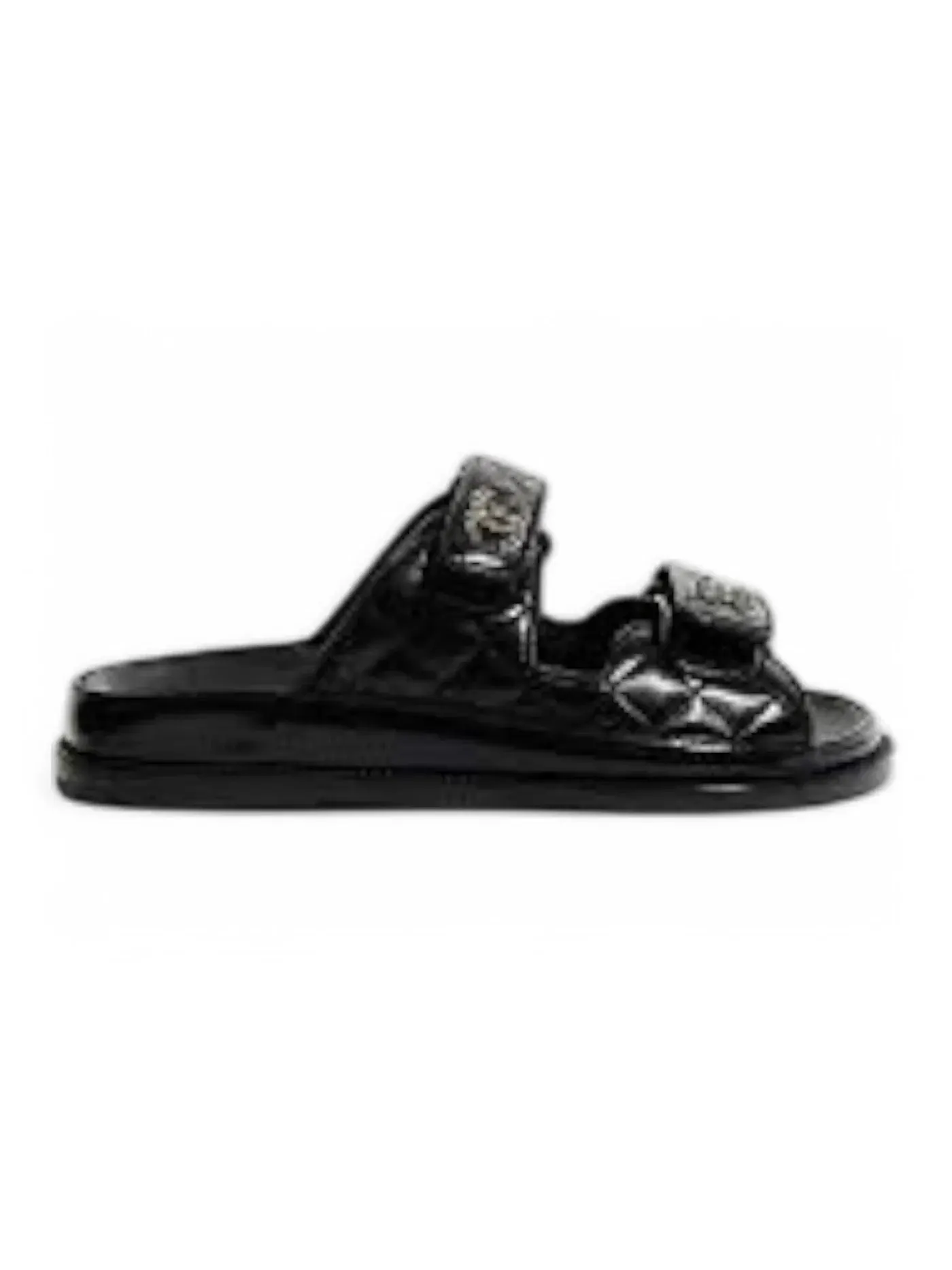 Женские сандалии с бриллиантовой стежкой Chanel CC Diamond Quilt Sandals