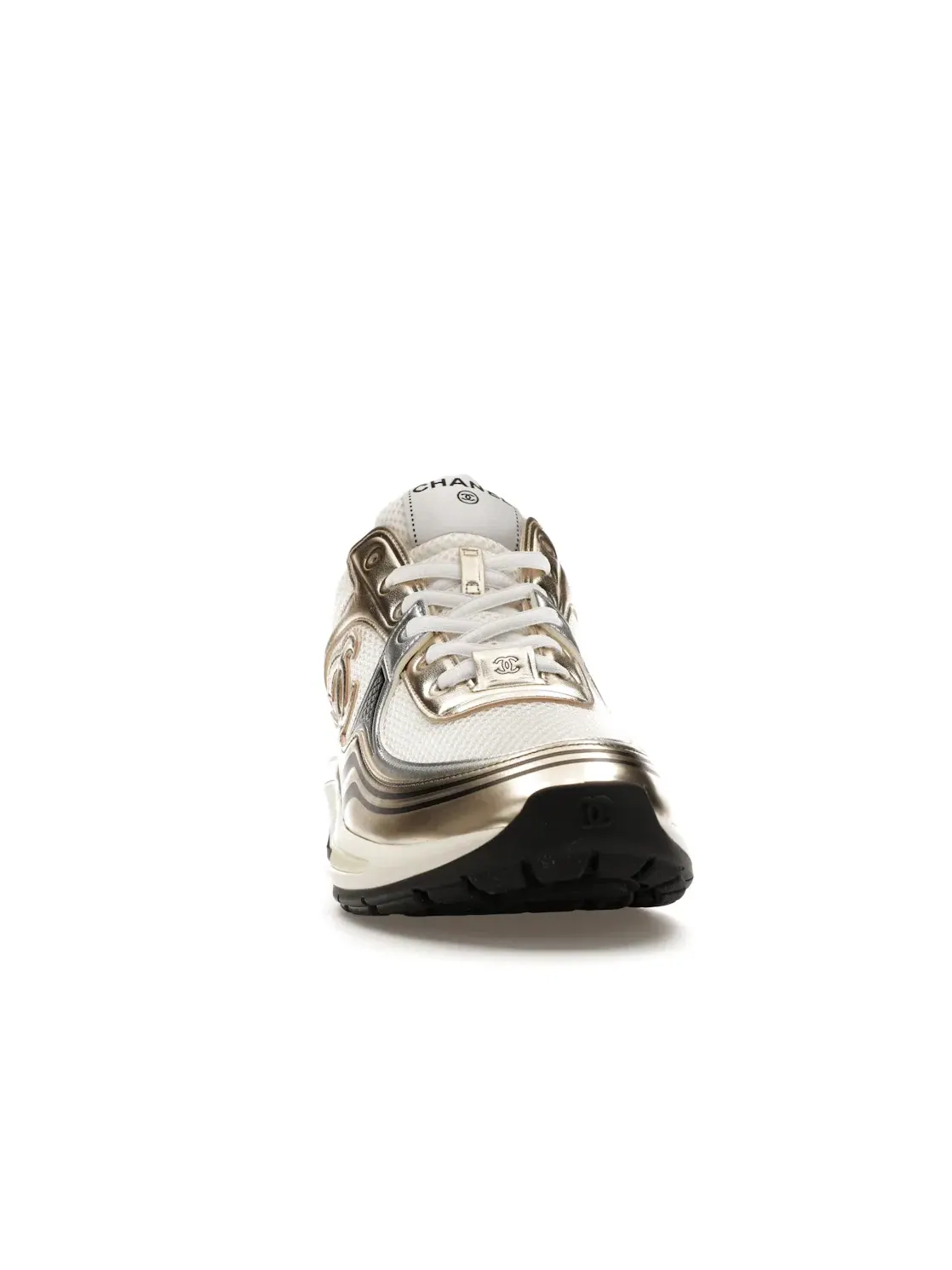 Женские кроссовки с золотистым покрытием Chanel CC Runner — изображение 2 из 4, золотистый/белый/черный