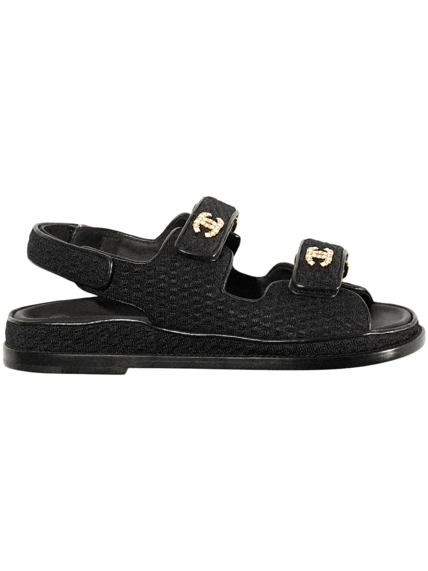Женские сандалии-слайды с вязаным верхом Chanel Dad Sandal