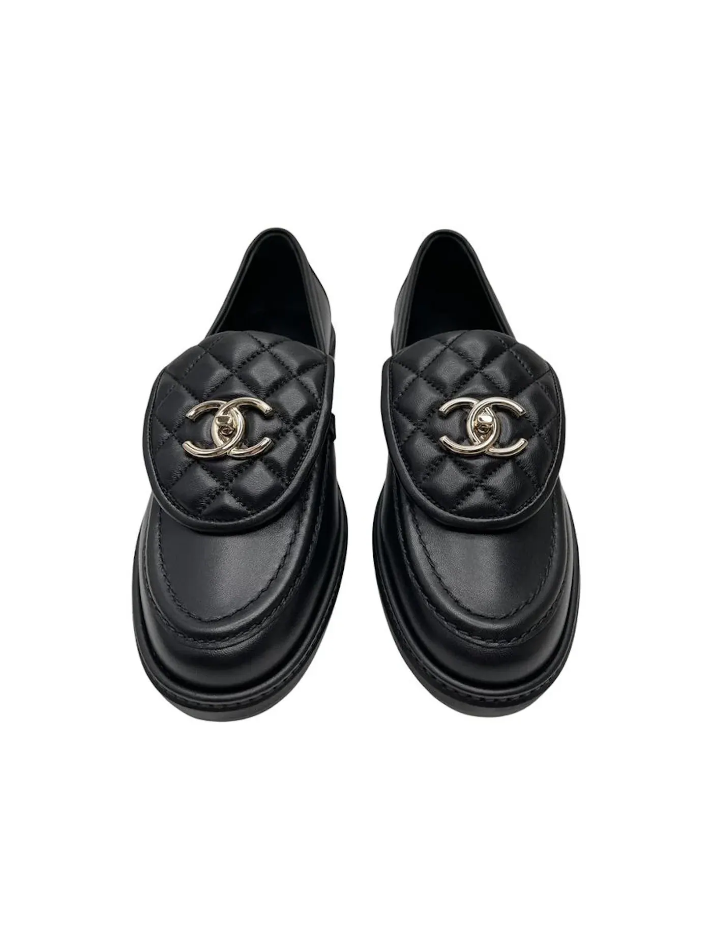 Женские лоферы с квилтингом Chanel — изображение 2 из 2, черный