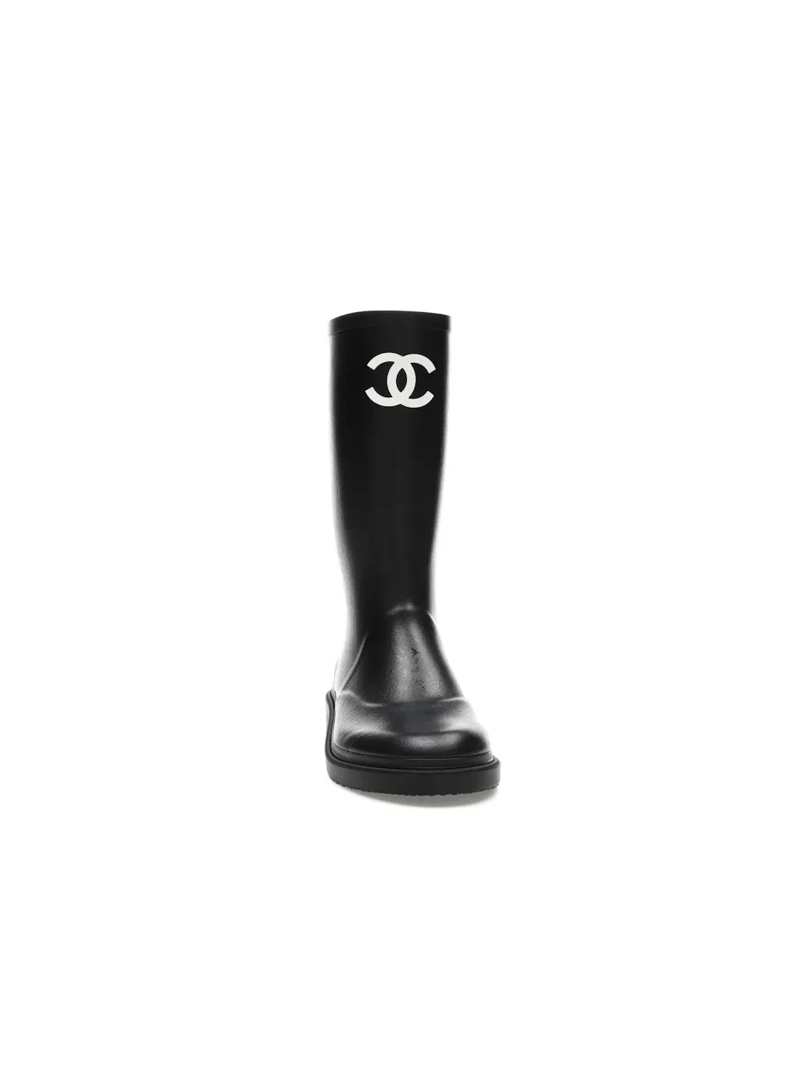 Женские резиновые сапоги с контрастной отделкой Chanel — изображение 2 из 4, черный/белый