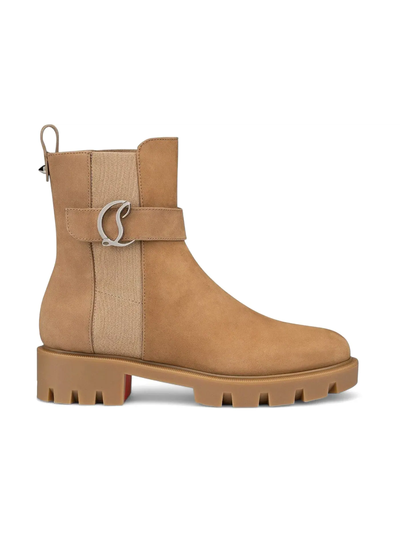 Женские ботинки челси на плоской подошве Christian Louboutin CL Chelsea Booty Lug Flat, Roca — изображение 1 из 1