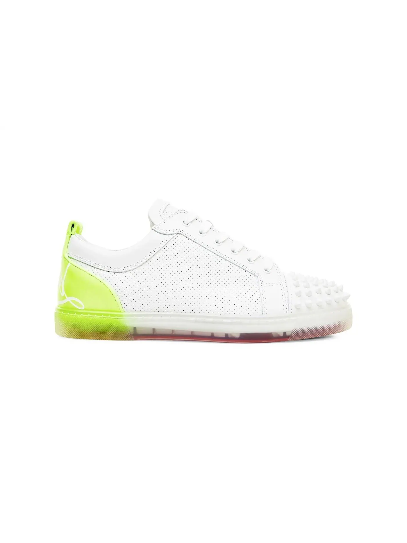 Мужские кроссовки с шипами Christian Louboutin Fun Louis Junior Spikes Flat — изображение 1 из 1, белый желтый