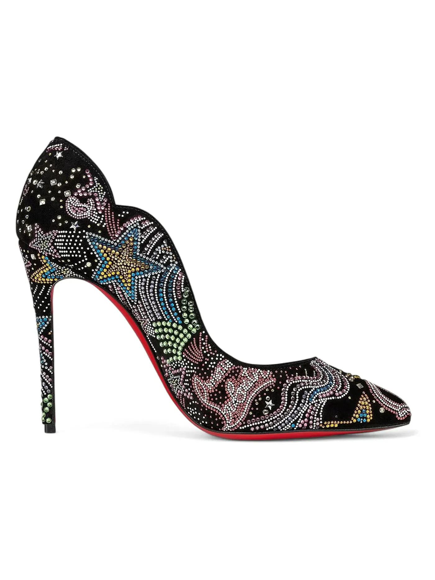 Женские туфли на каблуке с принтом Christian Louboutin Hot Chick Starlight 100 Pumps — изображение 1 из 1, мульти/черный